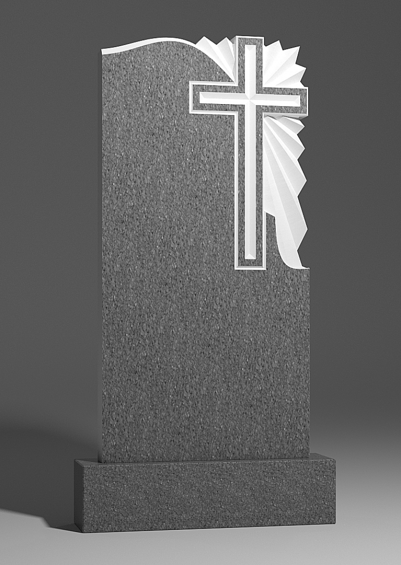 Установка на могилу памятника с крестом